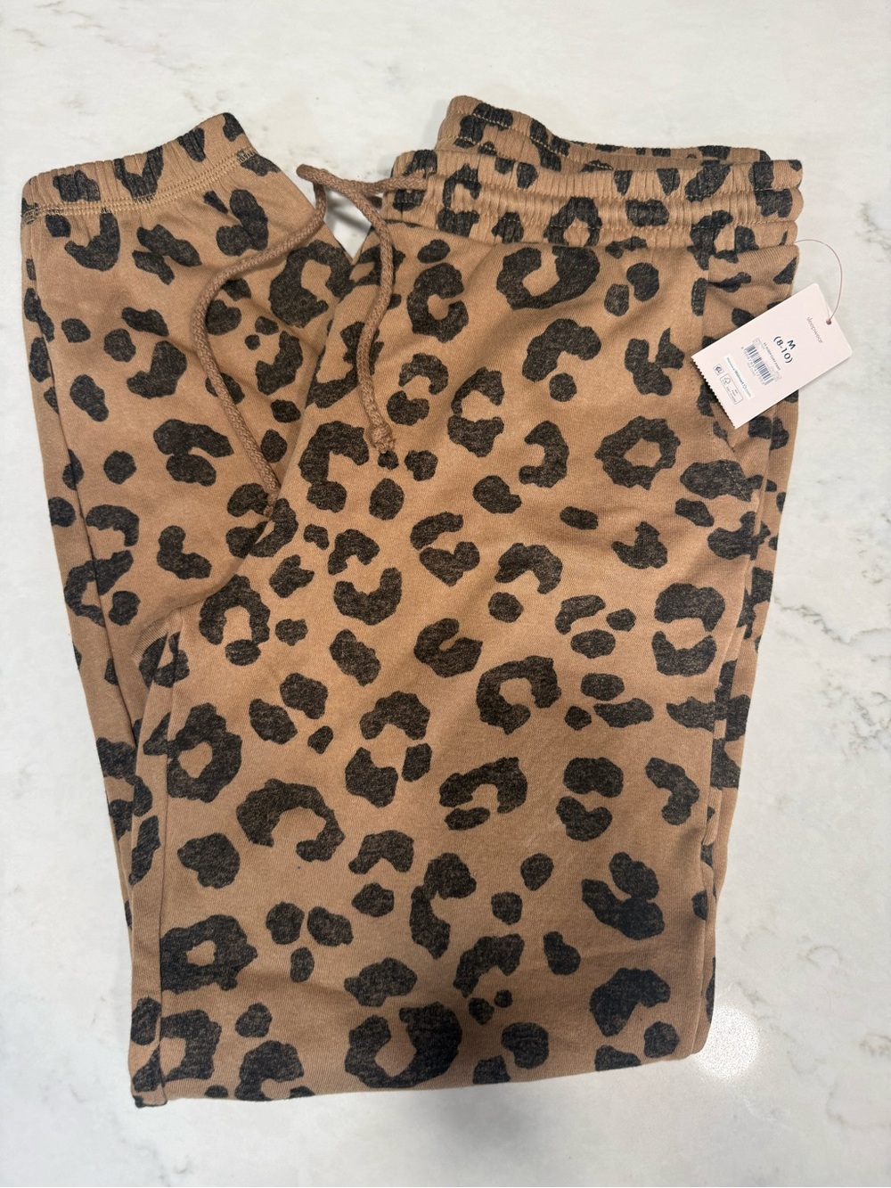 Secret Treasures Leopard-Print Joggers in Brown & Black